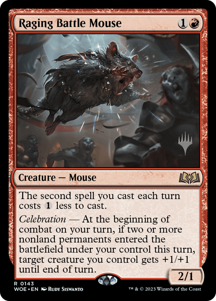 Raging Battle Mouse (Promo Pack) [Wilds of Eldraine Promos] Foil