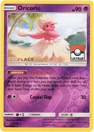 Oricorio (League Challenge) [3rd Place] 55/145 - League & Championship Cards Reverse Holofoil