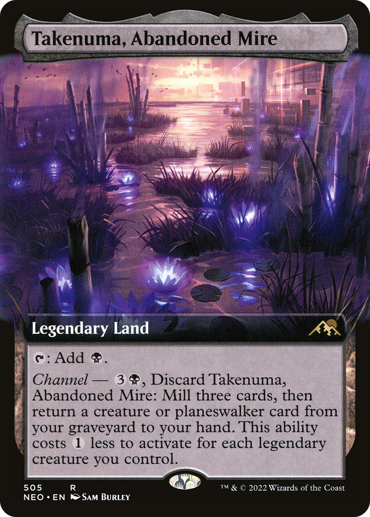 Takenuma, Abandoned Mire (Extended Art) [Kamigawa: Neon Dynasty] Foil