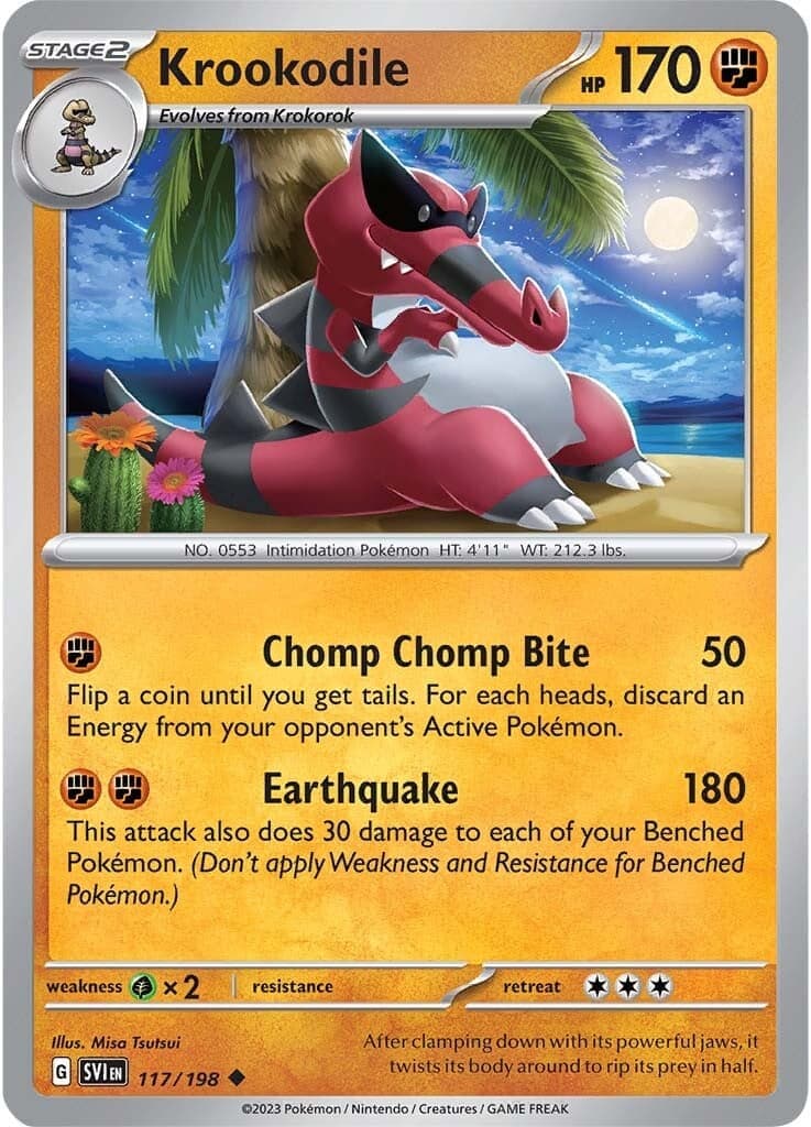 Krookodile 117- SV01 Scarlet & Violet Base Set Reverse Holofoil