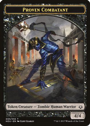 Proven Combatant // Cat Double-Sided Token |  (5 // 16) [Hour of Devastation]