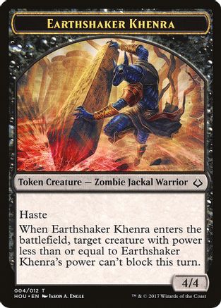 Earthshaker Khenra // Zombie Double-Sided Token |  (4 // 20) [Hour of Devastation]