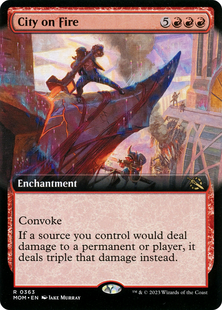 City on Fire (Extended Art) [March of the Machine] Foil