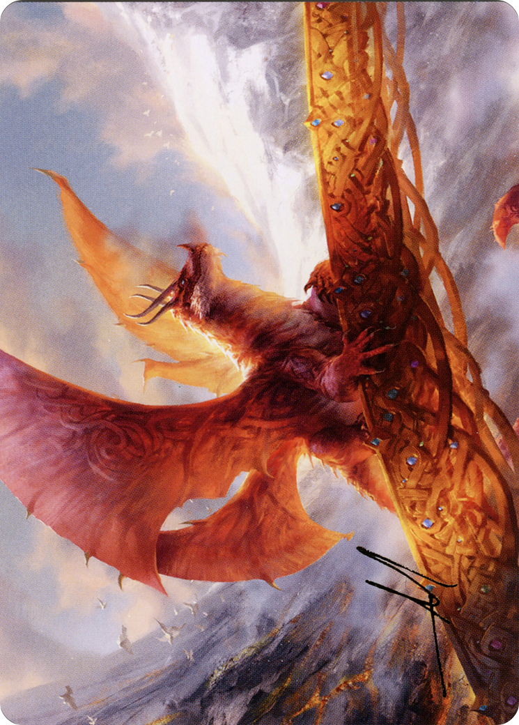 Goldspan Dragon // Goldspan Dragon (AKHM-035) - Kaldheim Art Series (Borderless)