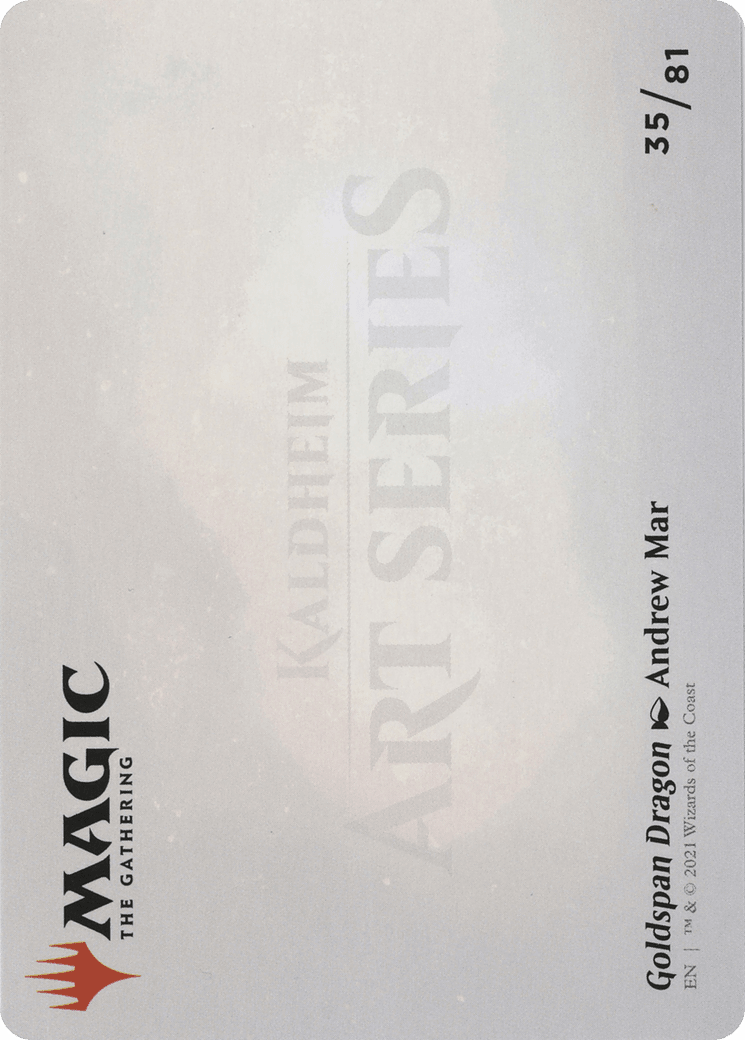 Goldspan Dragon // Goldspan Dragon (AKHM-035) - Kaldheim Art Series (Borderless) Foil