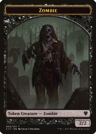 Zombie // Gold Double-Sided Token |  (5 // 10) [Commander 2017]