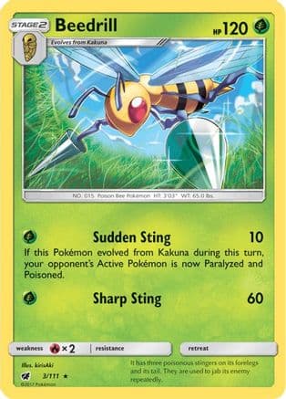 Beedrill 3/111 - SM  Crimson Invasion Reverse Holofoil