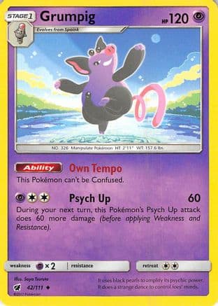 Grumpig 042/111 - SM  Crimson Invasion Reverse Holofoil