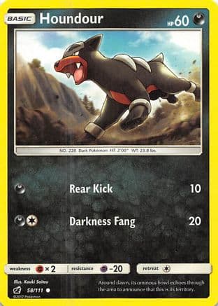 Houndour 058/111 - SM  Crimson Invasion Reverse Holofoil