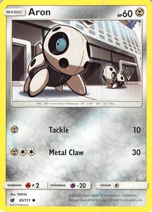 Aron 065/111 - SM  Crimson Invasion Reverse Holofoil