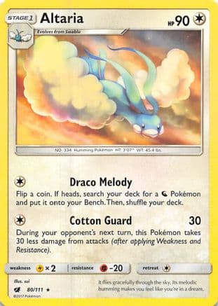 Altaria 080/111 - SM  Crimson Invasion Reverse Holofoil