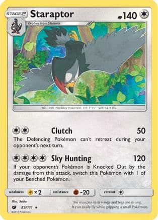 Staraptor 83/111 - SM  Crimson Invasion Reverse Holofoil