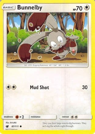 Bunnelby 087/111 - SM  Crimson Invasion Reverse Holofoil