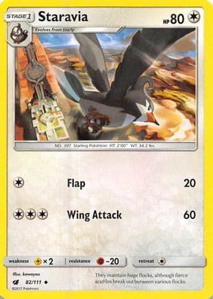 Staravia 82/111 - SM  Crimson Invasion Reverse Holofoil
