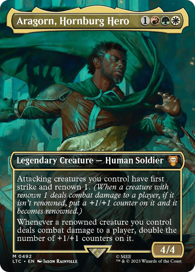 Aragorn, Hornburg Hero (Borderless) [The Lord of the Rings: Tales of Middle-Earth Commander] Foil