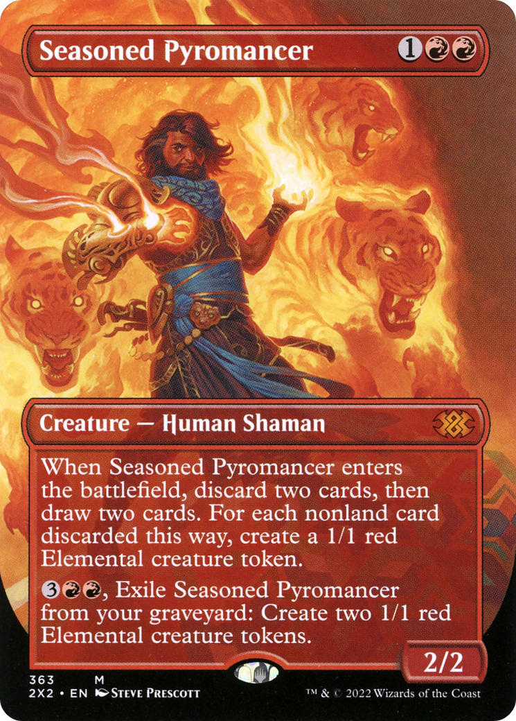 Seasoned Pyromancer (Borderless Alternate Art) [Double Masters 2022] Foil