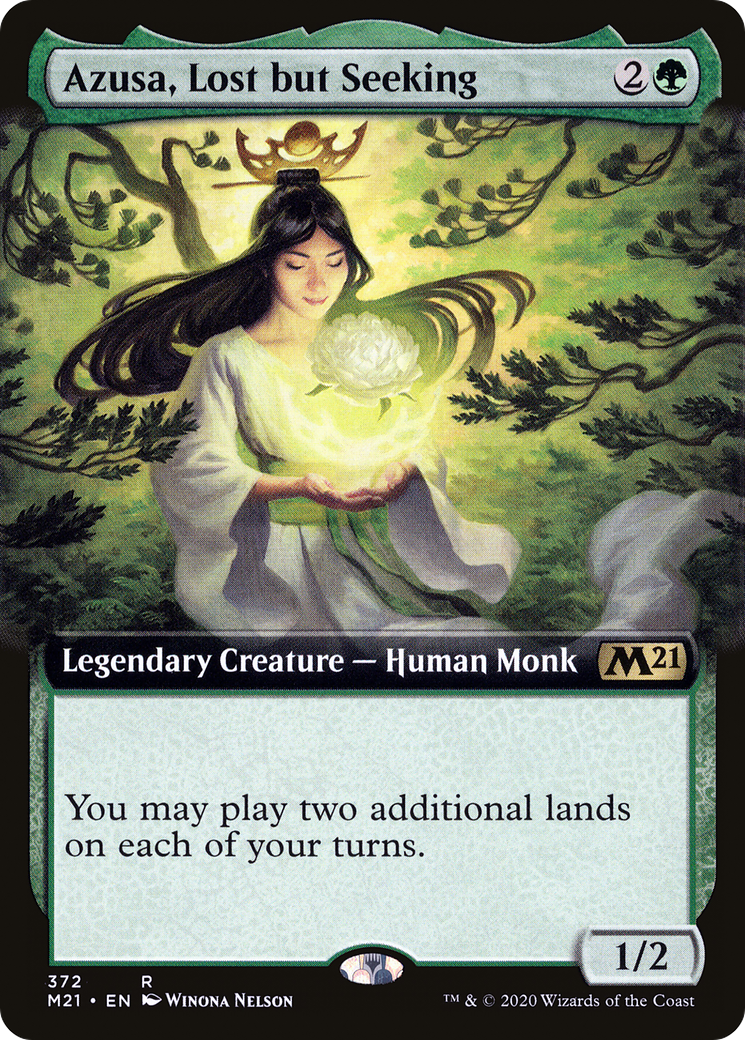 Azusa, Lost but Seeking (Extended Art) [Core Set 2021] Foil