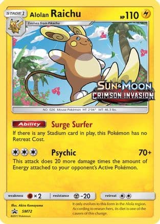 Alolan Raichu SM72 (Prerelease) SM72/248 - SM Promos Holofoil