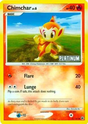 Chimchar [Platinum] 56/100 - Burger King Promos Reverse Holofoil