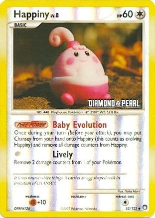 Happiny [Diamond & Pearl] 52/124 - Burger King Promos Reverse Holofoil