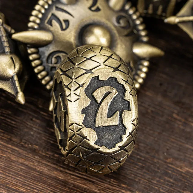 RPG Dice Set | Metal | Ancient Dragon | Bronze