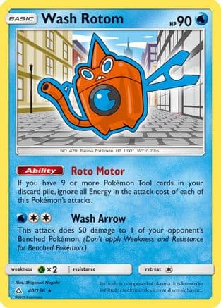 Wash Rotom 040/156 - SM  Ultra Prism Reverse Holofoil
