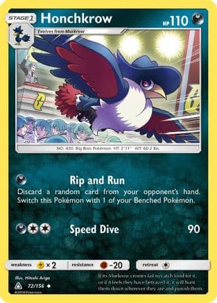 Honchkrow 72/156 - SM  Ultra Prism Reverse Holofoil