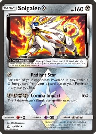 Solgaleo Prism Star 089/156 - SM  Ultra Prism Holofoil