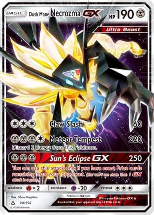 Dusk Mane Necrozma GX 090/156 - SM  Ultra Prism Holofoil