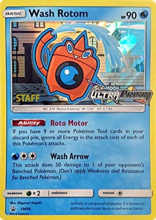Wash Rotom SM94 (Prerelease) [Staff] SM94- SM Promos Holofoil