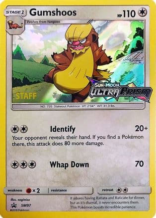 Gumshoos SM97 (Prerelease) [Staff] SM97- SM Promos Holofoil