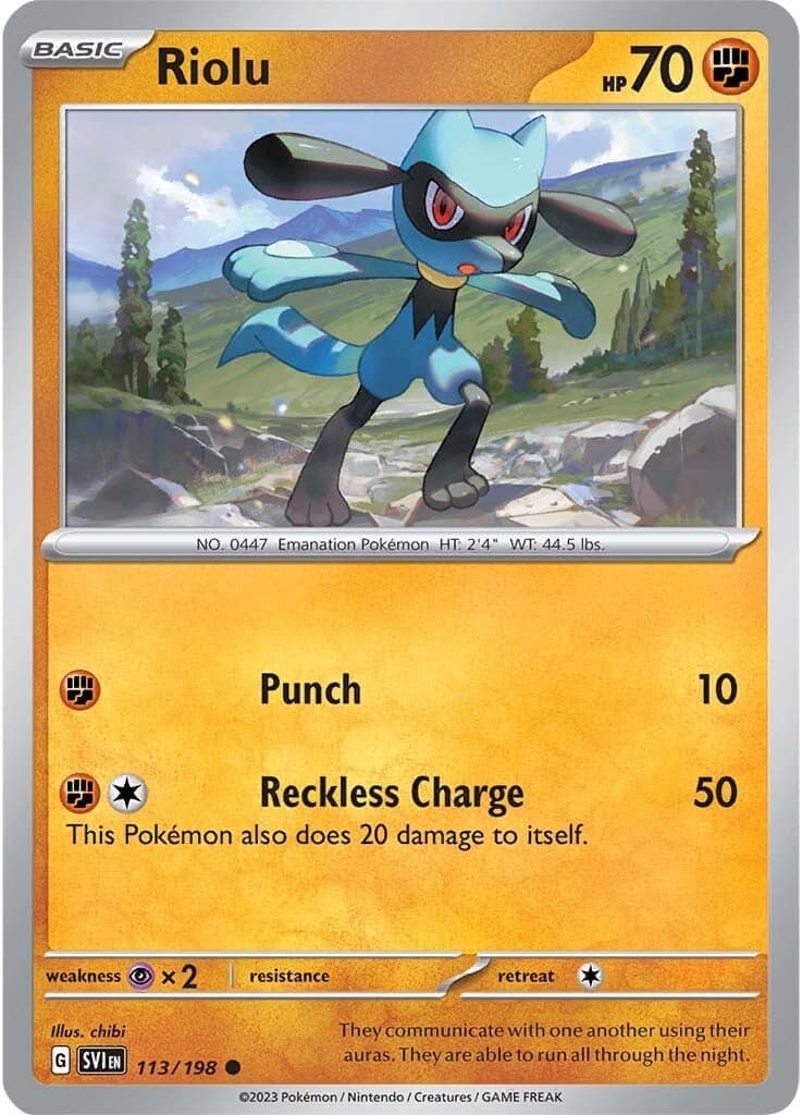Riolu 113/198 - SV01 Scarlet & Violet Base Set Reverse Holofoil