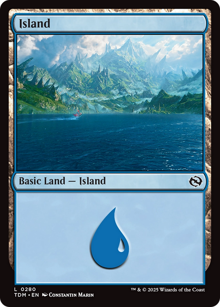 Island (0280) (280) [Tarkir: Dragonstorm]  Foil