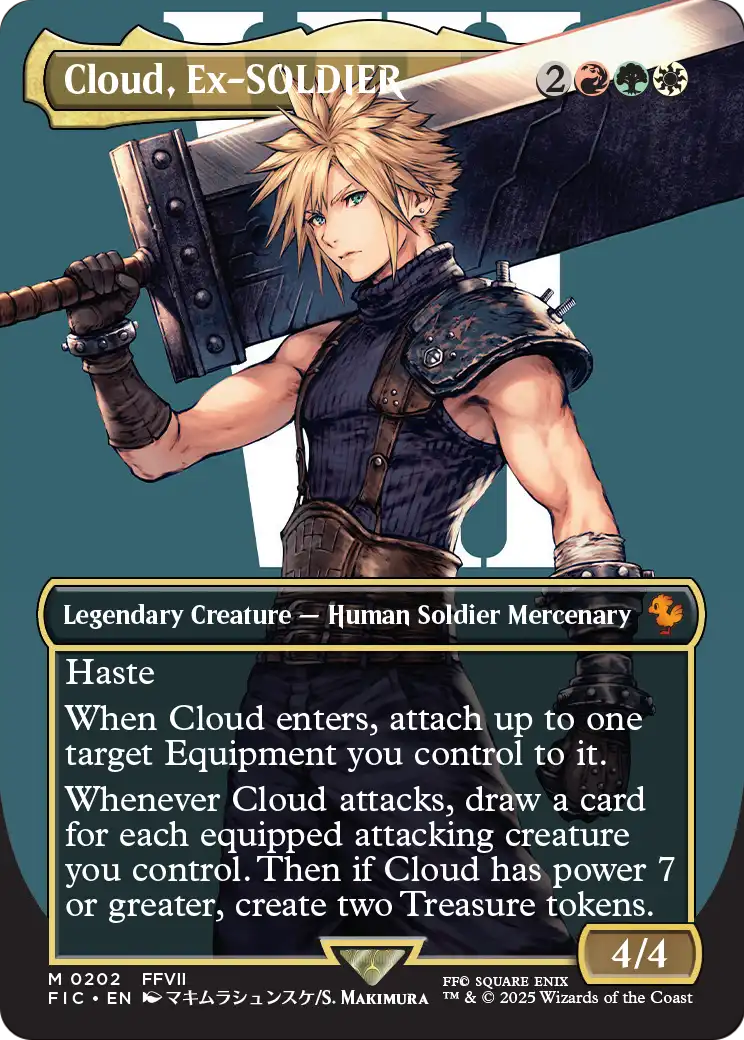 Cloud, Ex-SOLDIER (202) [Commander: FINAL FANTASY]  (Borderless) Foil