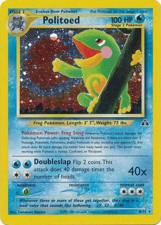 Politoed 8/75 - Neo Discovery Unlimited Holofoil