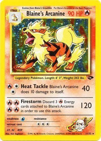 Blaine's Arcanine 001/132 - Gym Challenge Unlimited Holofoil