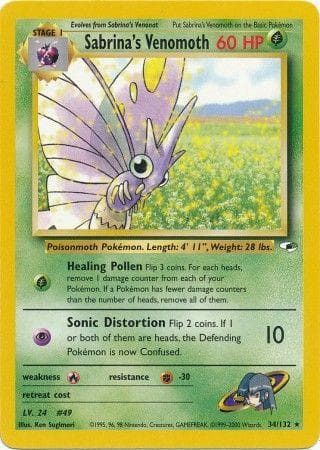 Sabrina's Venomoth 034  - Unlimited Gym Heroes - Rare