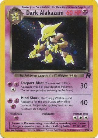 Dark Alakazam 001/82 - Team Rocket Unlimited Holofoil
