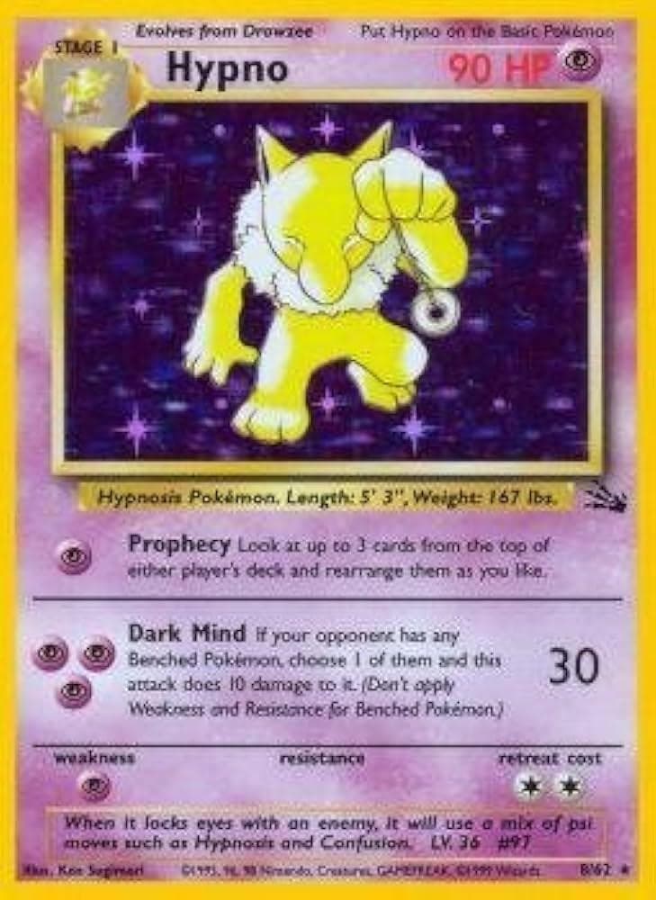 Hypno 008/62 - Fossil Unlimited Holofoil