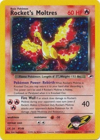 Rocket's Moltres 012/132 - Gym Heroes Unlimited Holofoil
