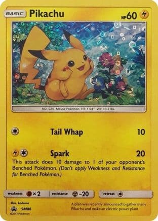 Pikachu (General Mills Promo) SM86- Miscellaneous Cards & Products Holofoil