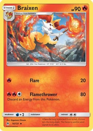 Braixen 16/131 - SM  Forbidden Light Reverse Holofoil