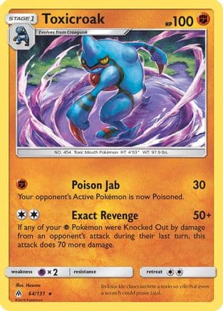 Toxicroak 64/131 - SM  Forbidden Light Reverse Holofoil