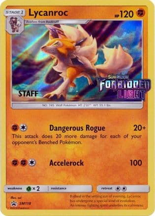 Lycanroc SM118 (Prerelease) [Staff] SM118- SM Promos Holofoil