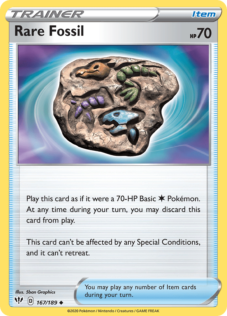 Rare Fossil (167/189) [Sword & Shield: Darkness Ablaze] Reverse Holofoil