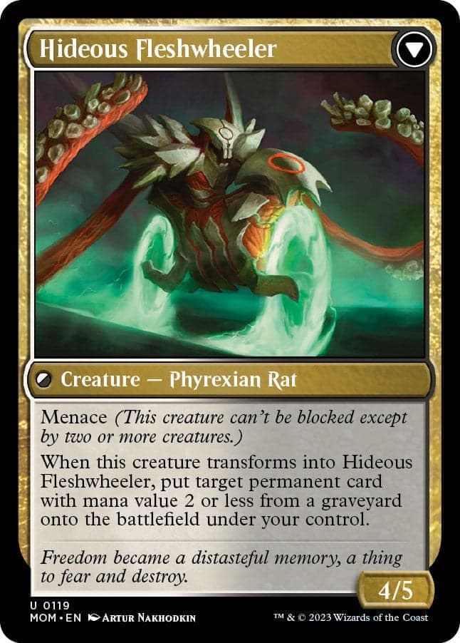 Nezumi Freewheeler // Hideous Fleshwheeler [March of the Machine] Foil
