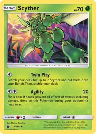 Scyther 4/168 - SM  Celestial Storm Reverse Holofoil