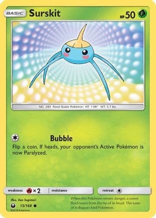 Surskit 15/168 - SM  Celestial Storm Reverse Holofoil