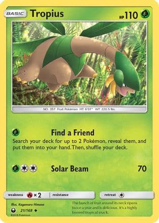 Tropius 21/168 - SM  Celestial Storm Reverse Holofoil