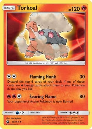 Torkoal 29/168 - SM  Celestial Storm Reverse Holofoil